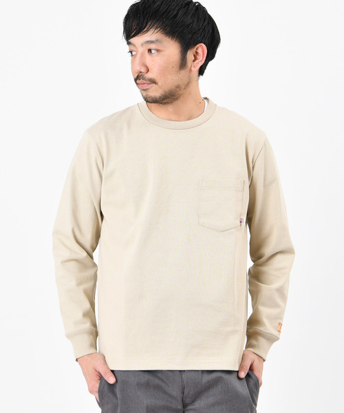 CIAOPANIC TYPY(チャオパニックティピー)の「USAコットンヘビーTシャツ(Tシャツ/カットソー・メンズ・ホワイト/ホワイト×ネイビー/ブラック/グレー/ベージュ/ネイビー・LARGE/MEDIUM/SMALL)」の5枚目の写真