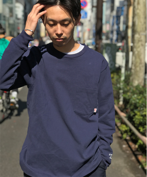 CIAOPANIC TYPY(チャオパニックティピー)の「USAコットンヘビーTシャツ(Tシャツ/カットソー・メンズ・ホワイト/ホワイト×ネイビー/ブラック/グレー/ベージュ/ネイビー・LARGE/MEDIUM/SMALL)」の6枚目の写真