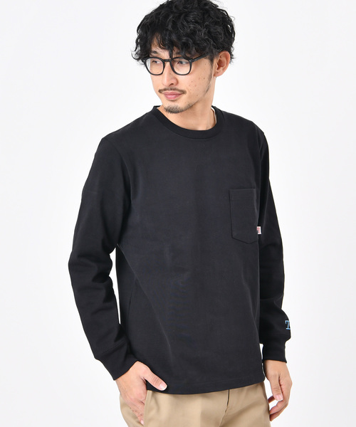 CIAOPANIC TYPY(チャオパニックティピー)の「USAコットンヘビーTシャツ(Tシャツ/カットソー・メンズ・ホワイト/ホワイト×ネイビー/ブラック/グレー/ベージュ/ネイビー・LARGE/MEDIUM/SMALL)」の4枚目の写真