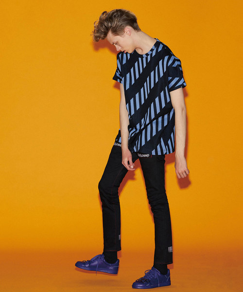 SHAREEF（シャリーフ）の「BIAS JQ CREW-NECK BIG-T（Tシャツ/カットソー・メンズ・ホワイト/モカ/ブルー・1/2/3）」の9枚目の写真