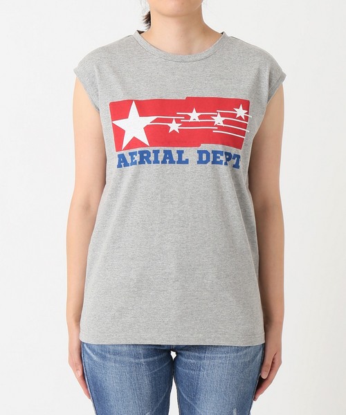 SLOBE IENA（スローブイエナ）の「WIFFLE ノースリーブTシャツ◆（Tシャツ/カットソー・レディース・グレー系その他/グリーン/パープル・FREE）」の10枚目の写真