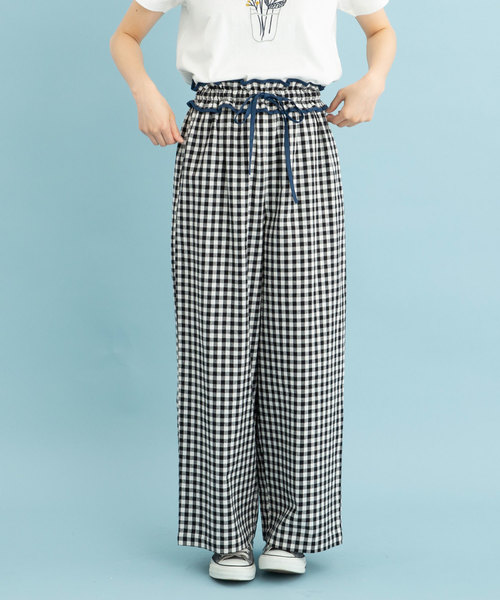 POU DOU DOU（プードゥドゥ）の「フリルベルトギャザーパンツ（その他パンツ・レディース・ブラック/ベージュ・3）」の2枚目の写真