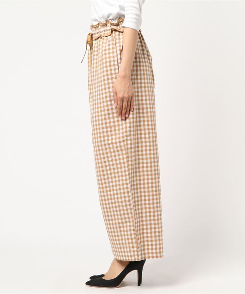 POU DOU DOU（プードゥドゥ）の「フリルベルトギャザーパンツ（その他パンツ・レディース・ブラック/ベージュ・3）」の3枚目の写真