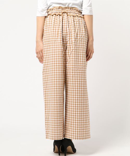 POU DOU DOU（プードゥドゥ）の「フリルベルトギャザーパンツ（その他パンツ・レディース・ブラック/ベージュ・3）」の4枚目の写真