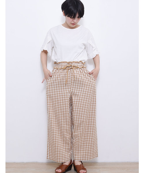 POU DOU DOU（プードゥドゥ）の「フリルベルトギャザーパンツ（その他パンツ・レディース・ブラック/ベージュ・3）」の12枚目の写真