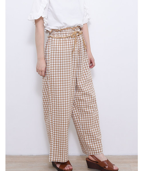 POU DOU DOU（プードゥドゥ）の「フリルベルトギャザーパンツ（その他パンツ・レディース・ブラック/ベージュ・3）」の11枚目の写真