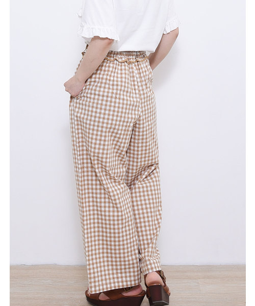 POU DOU DOU（プードゥドゥ）の「フリルベルトギャザーパンツ（その他パンツ・レディース・ブラック/ベージュ・3）」の10枚目の写真