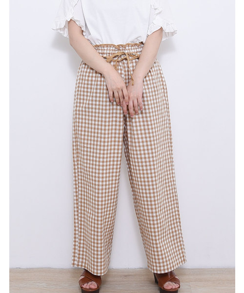 POU DOU DOU（プードゥドゥ）の「フリルベルトギャザーパンツ（その他パンツ・レディース・ブラック/ベージュ・3）」の9枚目の写真