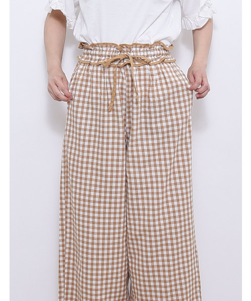 POU DOU DOU（プードゥドゥ）の「フリルベルトギャザーパンツ（その他パンツ・レディース・ブラック/ベージュ・3）」の7枚目の写真