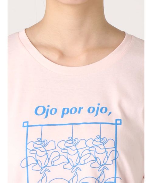 merry jenny（メリージェニー）の「スクエアrose Tee（Tシャツ/カットソー・レディース・ピンク/オフホワイト/ブラック・FREE）」の5枚目の写真