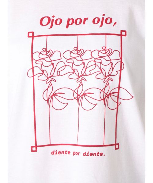 merry jenny（メリージェニー）の「スクエアrose Tee（Tシャツ/カットソー・レディース・ピンク/オフホワイト/ブラック・FREE）」の7枚目の写真