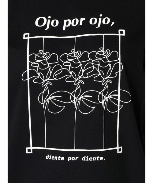 merry jenny（メリージェニー）の「スクエアrose Tee（Tシャツ/カットソー・レディース・ピンク/オフホワイト/ブラック・FREE）」の4枚目の写真