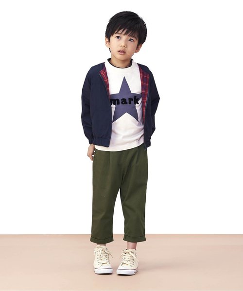 apres les cours（アプレレクール）の「ストレッチツイル8分丈パンツ（その他パンツ・キッズ・ネイビー/カーキ・90/100/110/120/80/130/140）」の3枚目の写真