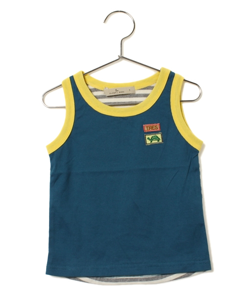 GLOBAL WORK（グローバルワーク）の「【GLOBAL WORK】キリカエワッペンタンク（タンクトップ・キッズ・ブルー/グリーン/ピンク/ネイビー/グレー/ホワイト・X-LARGE/SMALL/MEDIUM/LARGE）」の4枚目の写真