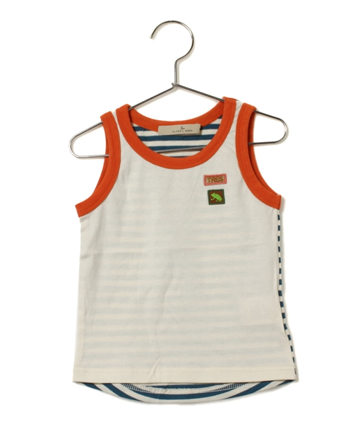 GLOBAL WORK（グローバルワーク）の「【GLOBAL WORK】キリカエワッペンタンク（タンクトップ・キッズ・ブルー/グリーン/ピンク/ネイビー/グレー/ホワイト・X-LARGE/SMALL/MEDIUM/LARGE）」の2枚目の写真