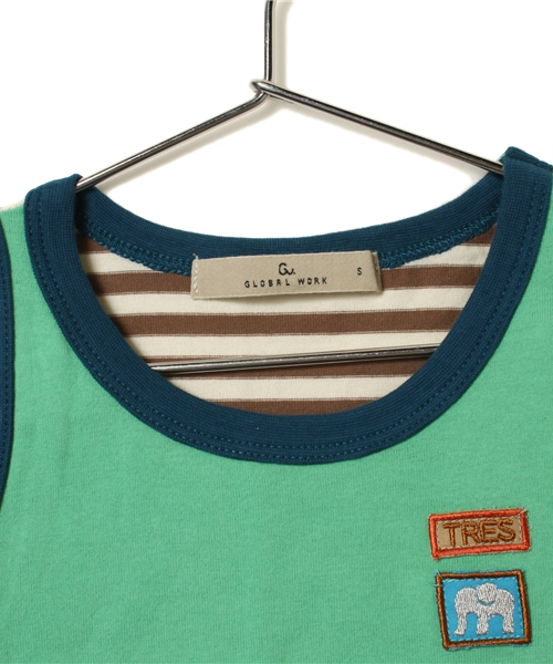 GLOBAL WORK（グローバルワーク）の「【GLOBAL WORK】キリカエワッペンタンク（タンクトップ・キッズ・ブルー/グリーン/ピンク/ネイビー/グレー/ホワイト・X-LARGE/SMALL/MEDIUM/LARGE）」の8枚目の写真