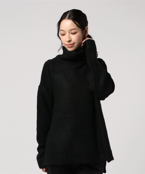 KOBE LETTUCE（コウベレタス）の「ふわもこブークレ風オフタートルニットプルオーバー＊レディース/トップス/ハイネック/セーター[C3539]神戸レタス（ニット/セーター・レディース・ブラック/グレー/ピンク/アイボリー・FREE）」の3枚目の写真