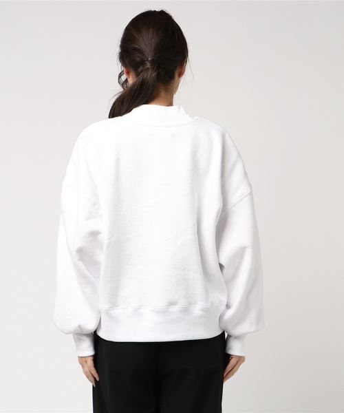 WEGO（ウィゴー）の「WEGO VINTAGE/ヘビーウェイトモックネッククロップドスウェット（スウェット・レディース・オフホワイト/グリーン/杢グレー/ライトパープル/ライトベージュ・FREE）」の7枚目の写真