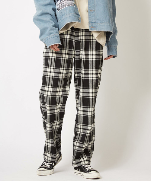 improves(インプローブス)の「チェック柄ワイドイージーパンツ(パンツ)」|ホワイト