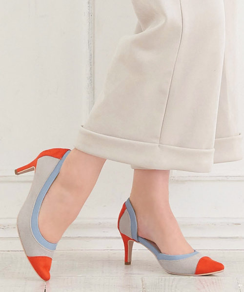 KOBE LETTUCE（コウベレタス）の「サイドカットポインテッドトゥパネルカラーパンプス（パンプス・レディース・ホワイト系その他/ピンク/オレンジ/ベージュ/ブラック・S/M/L/LL）」の5枚目の写真