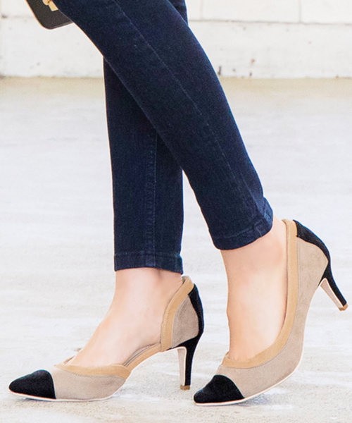 KOBE LETTUCE（コウベレタス）の「サイドカットポインテッドトゥパネルカラーパンプス（パンプス・レディース・ホワイト系その他/ピンク/オレンジ/ベージュ/ブラック・S/M/L/LL）」の3枚目の写真