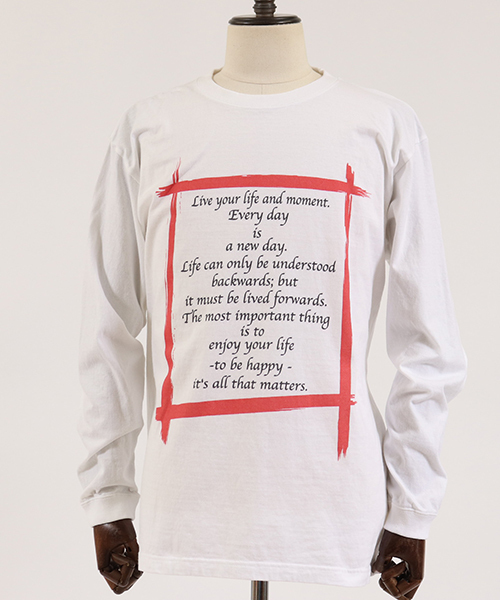 Jih Nunc（ジーヌンク）の「mlt2476-ロングスリーブプリントTシャツ -IJIN MEIGEN SHU-（Tシャツ/カットソー・メンズ・ホワイト/ブラック・M/L）」の7枚目の写真