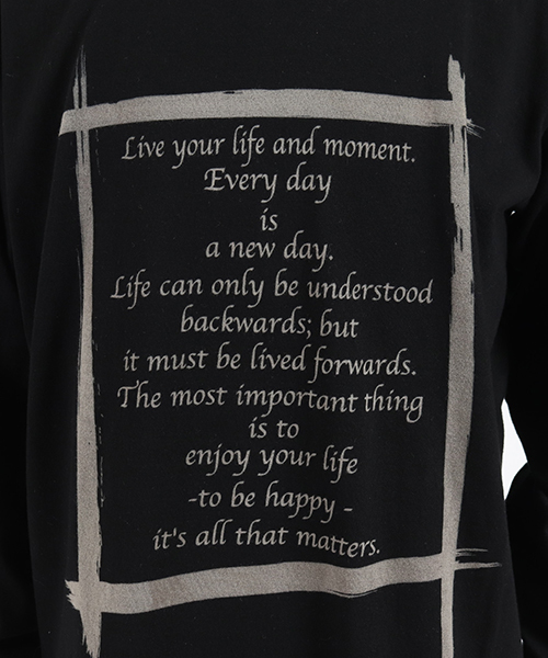 Jih Nunc（ジーヌンク）の「mlt2476-ロングスリーブプリントTシャツ -IJIN MEIGEN SHU-（Tシャツ/カットソー・メンズ・ホワイト/ブラック・M/L）」の12枚目の写真