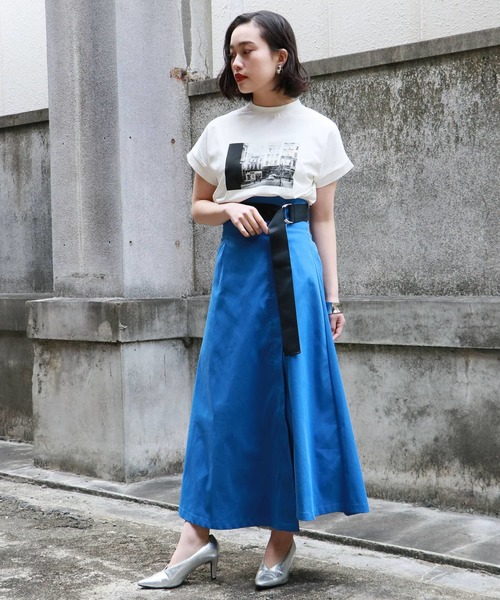 &g'aime（アンジェム）の「【&g'aime】フォトプリントTシャツ（Tシャツ/カットソー・レディース・ホワイト/ブラック・FREE）」の4枚目の写真