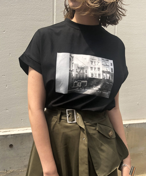 &g'aime（アンジェム）の「【&g'aime】フォトプリントTシャツ（Tシャツ/カットソー・レディース・ホワイト/ブラック・FREE）」の10枚目の写真