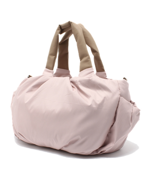 PLST(プラステ)の「格子柄2WAYナイロンショルダーバッグ(中)(ショルダーバッグ・レディース・ライトグレー/ネイビー/ピンク・FREE)」の4枚目の写真