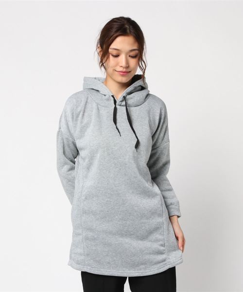 STYLEBLOCK（スタイルブロック）の「ポケット付きロングパーカー（パーカー・レディース・グレー・S/M/L/XL）」の4枚目の写真