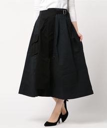 綿ツイル配色アシンメトリースカート