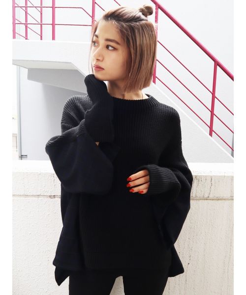 EMODA（エモダ）の「2WAYドッキングニットトップ（ニット/セーター・レディース・ブラック/ブラウン・FREE）」の10枚目の写真