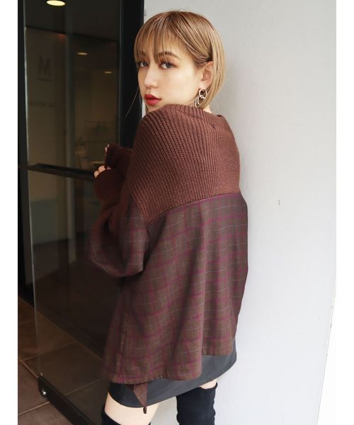 EMODA（エモダ）の「2WAYドッキングニットトップ（ニット/セーター・レディース・ブラック/ブラウン・FREE）」の17枚目の写真