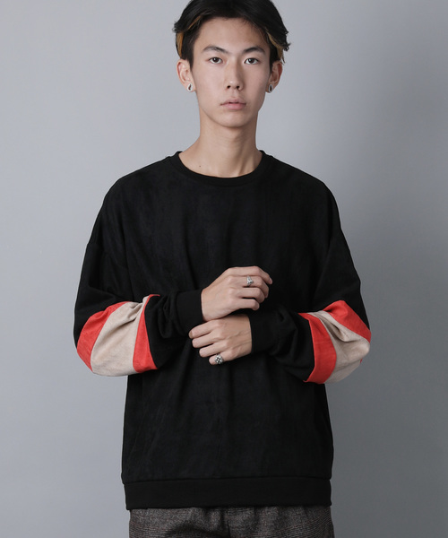 House of Blues（ハウスオブブルース）の「【HOUSE OF BLUES/ハウスオブブルース】スウェードポンチ袖切替クルー（スウェット・メンズ・ブラック/ベージュ/ネイビー・M/L/XL）」の18枚目の写真