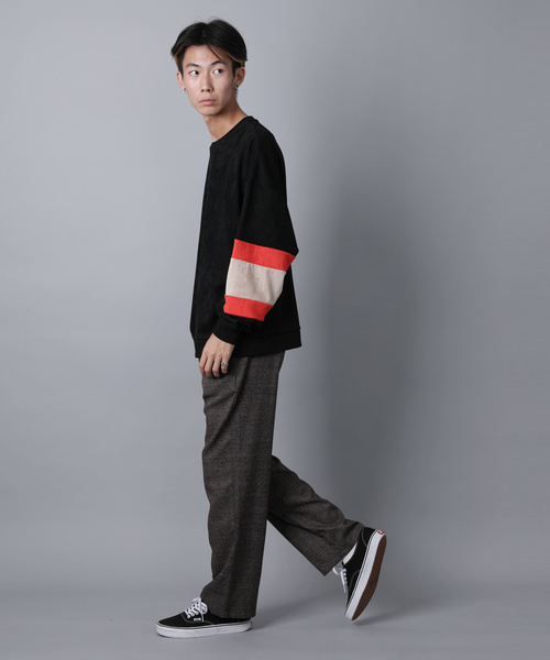 House of Blues（ハウスオブブルース）の「【HOUSE OF BLUES/ハウスオブブルース】スウェードポンチ袖切替クルー（スウェット・メンズ・ブラック/ベージュ/ネイビー・M/L/XL）」の12枚目の写真