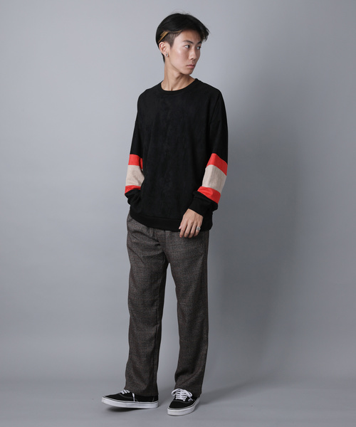 House of Blues（ハウスオブブルース）の「【HOUSE OF BLUES/ハウスオブブルース】スウェードポンチ袖切替クルー（スウェット・メンズ・ブラック/ベージュ/ネイビー・M/L/XL）」の19枚目の写真