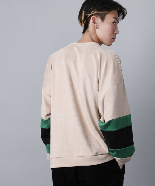 House of Blues（ハウスオブブルース）の「【HOUSE OF BLUES/ハウスオブブルース】スウェードポンチ袖切替クルー（スウェット・メンズ・ブラック/ベージュ/ネイビー・M/L/XL）」の22枚目の写真