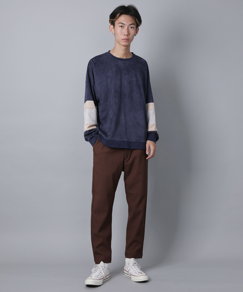 House of Blues（ハウスオブブルース）の「【HOUSE OF BLUES/ハウスオブブルース】スウェードポンチ袖切替クルー（スウェット・メンズ・ブラック/ベージュ/ネイビー・M/L/XL）」の16枚目の写真