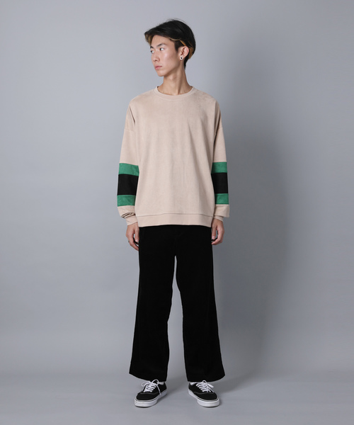 House of Blues（ハウスオブブルース）の「【HOUSE OF BLUES/ハウスオブブルース】スウェードポンチ袖切替クルー（スウェット・メンズ・ブラック/ベージュ/ネイビー・M/L/XL）」の21枚目の写真