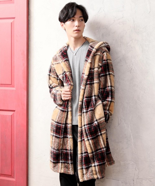 TopIsm（トップイズム）の「ビッグシルエット シャギーボアコーディガン（パーカー・メンズ・ブラック/ベージュ/ネイビー/テラコッタ/グレー/チェック/モカ/グレー系その他・M/L）」の8枚目の写真