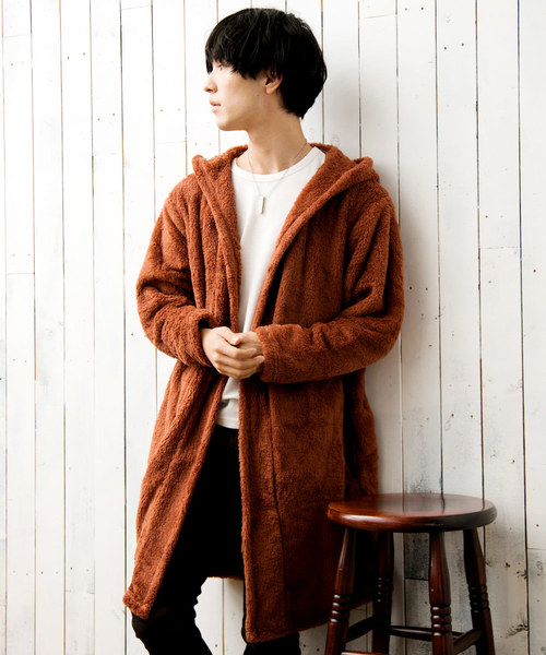 TopIsm（トップイズム）の「ビッグシルエット シャギーボアコーディガン（パーカー・メンズ・ブラック/ベージュ/ネイビー/テラコッタ/グレー/チェック/モカ/グレー系その他・M/L）」の6枚目の写真