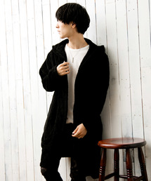 TopIsm | 【2020 秋冬】ビッグシルエット シャギーボアロングパーカーカーディガン コーディガン(パーカー)