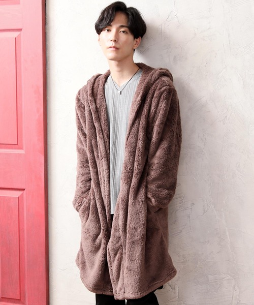 TopIsm（トップイズム）の「ビッグシルエット シャギーボアコーディガン（パーカー・メンズ・ブラック/ベージュ/ネイビー/テラコッタ/グレー/チェック/モカ/グレー系その他・M/L）」の5枚目の写真