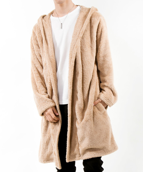 TopIsm（トップイズム）の「ビッグシルエット シャギーボアコーディガン（パーカー・メンズ・ブラック/ベージュ/ネイビー/テラコッタ/グレー/チェック/モカ/グレー系その他・M/L）」の10枚目の写真