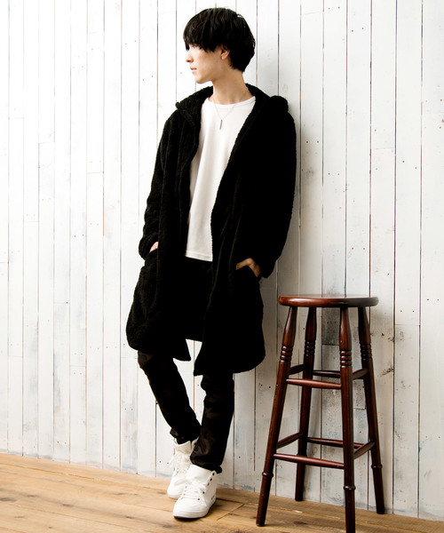 TopIsm（トップイズム）の「ビッグシルエット シャギーボアコーディガン（パーカー・メンズ・ブラック/ベージュ/ネイビー/テラコッタ/グレー/チェック/モカ/グレー系その他・M/L）」の17枚目の写真