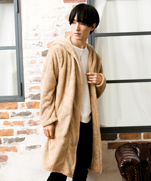 TopIsm（トップイズム）の「ビッグシルエット シャギーボアコーディガン（パーカー・メンズ・ブラック/ベージュ/ネイビー/テラコッタ/グレー/チェック/モカ/グレー系その他・M/L）」の9枚目の写真