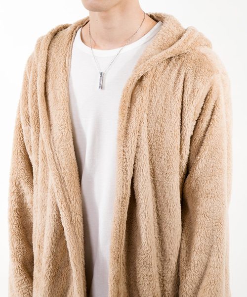 TopIsm（トップイズム）の「ビッグシルエット シャギーボアコーディガン（パーカー・メンズ・ブラック/ベージュ/ネイビー/テラコッタ/グレー/チェック/モカ/グレー系その他・M/L）」の12枚目の写真