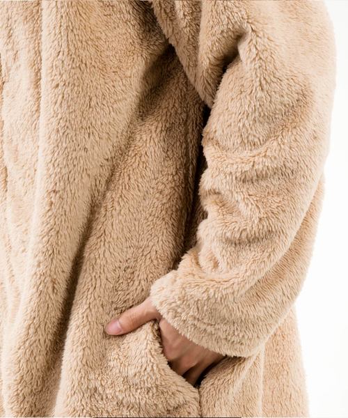 TopIsm（トップイズム）の「ビッグシルエット シャギーボアコーディガン（パーカー・メンズ・ブラック/ベージュ/ネイビー/テラコッタ/グレー/チェック/モカ/グレー系その他・M/L）」の11枚目の写真