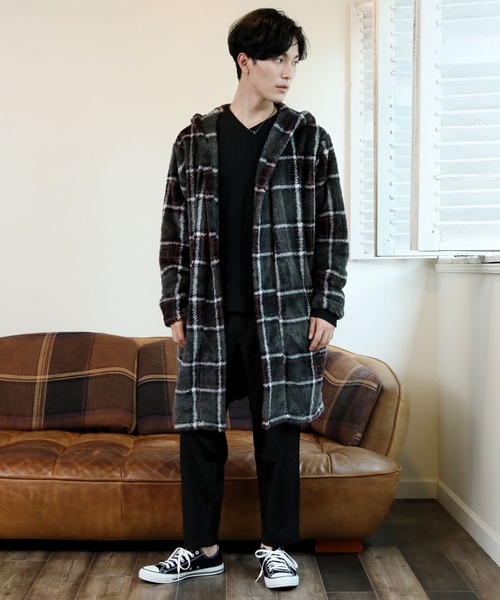 TopIsm（トップイズム）の「ビッグシルエット シャギーボアコーディガン（パーカー・メンズ・ブラック/ベージュ/ネイビー/テラコッタ/グレー/チェック/モカ/グレー系その他・M/L）」の22枚目の写真